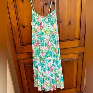 NWT Goa Beachwear by Japna Size Small bright, pastel, tropical, print sundress.